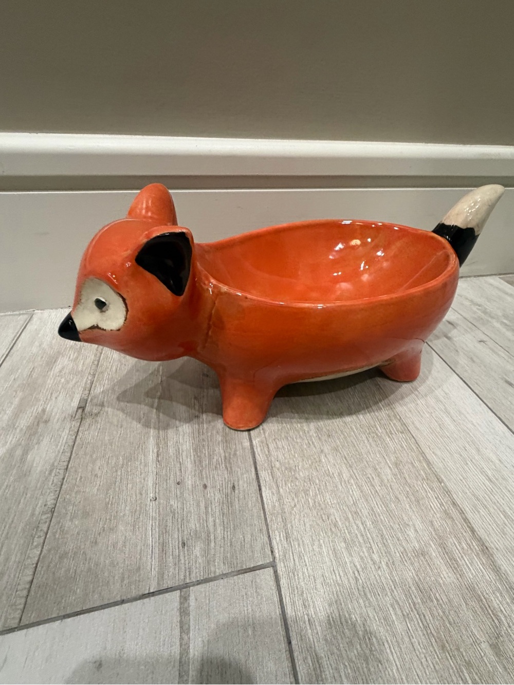 Orange Fox Ceramic bowl or planter  - Decorative Home Art - Picture 2 of 5